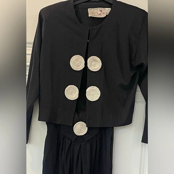 Vintage 2 pc blazer super high Waisted Pleated pants suit size small - Picture 2 of 16